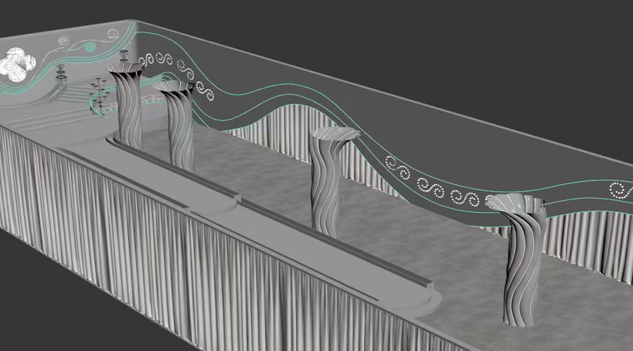 四川達州宏帆巴人廣場GRG麻花柱子造型項目 四川達州宏帆巴人廣場GRG麻花柱子造型項目