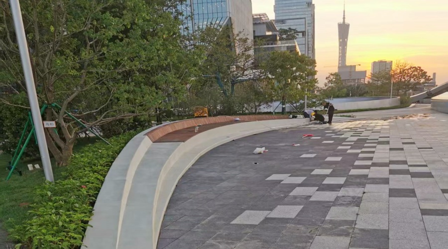 廣州海珠區(qū)琶洲展館GRC坐凳樹池工程案例