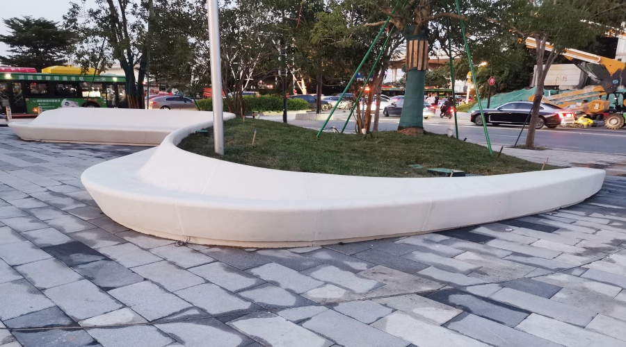 廣州海珠區(qū)琶洲展館GRC坐凳樹池工程案例